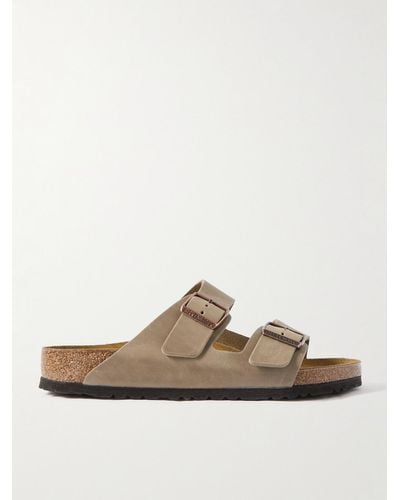 Birkenstock Arizona Sandalen aus geöltem Veloursleder - Weiß