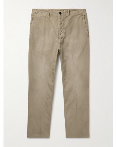 Visvim Field Straight-leg Garment-dyed Cotton-twill Trousers - Natural
