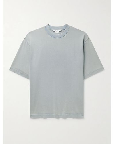 Acne Studios Extorr T-Shirt aus Baumwoll-Jersey mit Logoapplikation in Stückfärbung - Grau