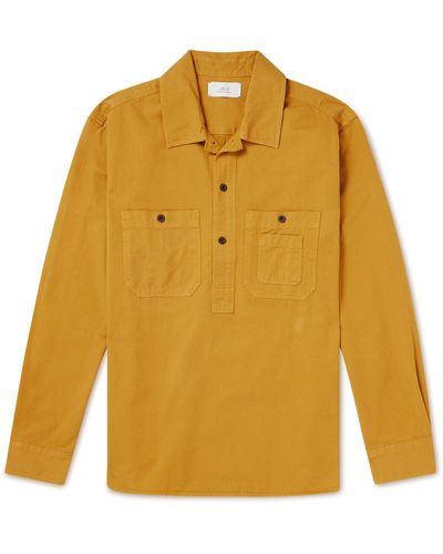 MR P. Herringbone Cotton Shirt - Yellow