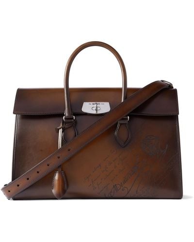 Berluti E'mio Scritto Venezia Leather Briefcase - Brown