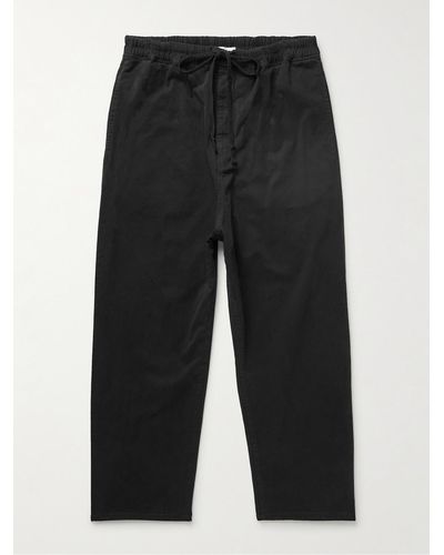 Nili Lotan Walker Cotton-blend Twill Drawstring Trousers - Black