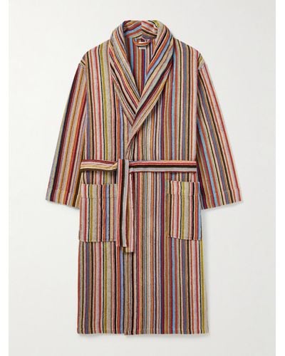 Paul Smith Stripe-print Cotton-towelling Dressing Gown - Multicolour