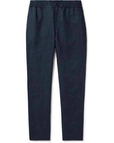 Orlebar Brown Cornell Slim-fit Straight-leg Washed Linen Pants - Blue