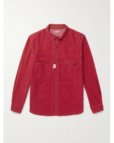 Kapital CPO Hemd aus gebürstetem Baumwollfleece - Rot