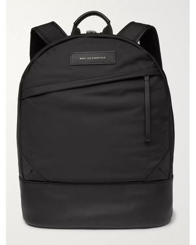 WANT Les Essentiels Kastrup Leather-Trimmed Shell Backpack - Nero