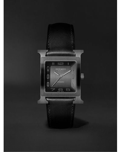 Hermès Heure H Large Automatic 30,5 mm Uhr aus Titan - Schwarz