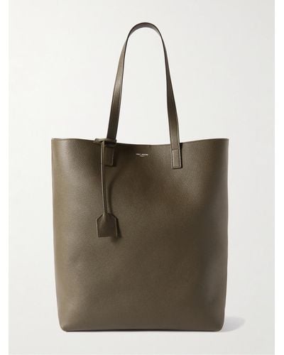 Saint Laurent Bold Textured-leather Tote Bag - Natural