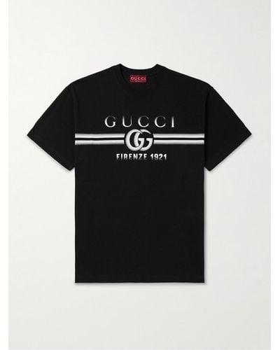 Gucci Logo-print Cotton-jersey T-shirt - Black