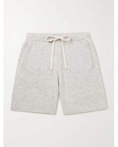 Allude Straight-leg Virgin Wool And Cashmere-blend Shorts - Grey