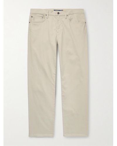 Polo Ralph Lauren Varick Slim-fit Straight-leg Cotton-blend Twill Trousers - Natural