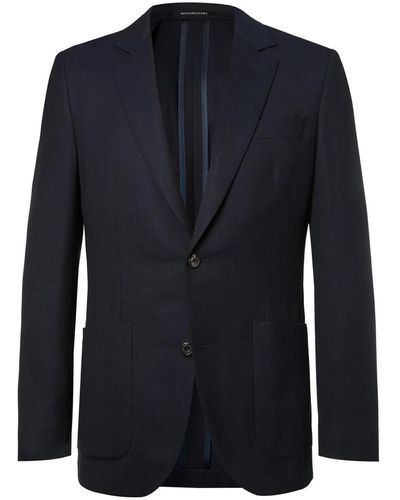 Richard James Navy Spirit Slim-fit Wool-hopsack Blazer - Blue