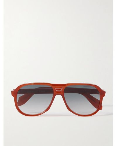 Cutler and Gross 9782 Aviator-style Acetate Sunglasses - Red