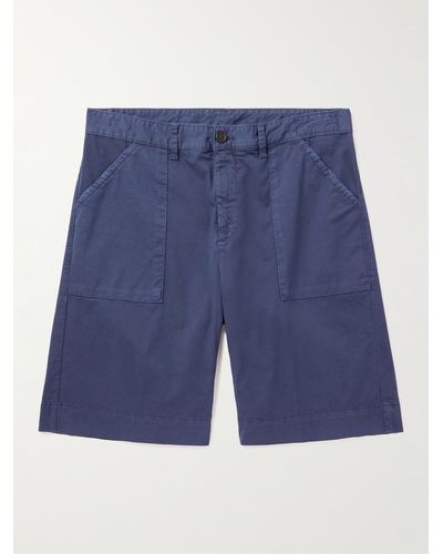 Massimo Alba Straight-leg Cotton-blend Shorts - Blue