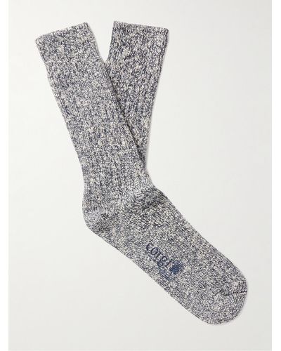 Corgi Ribbed Cotton Socks - Grey