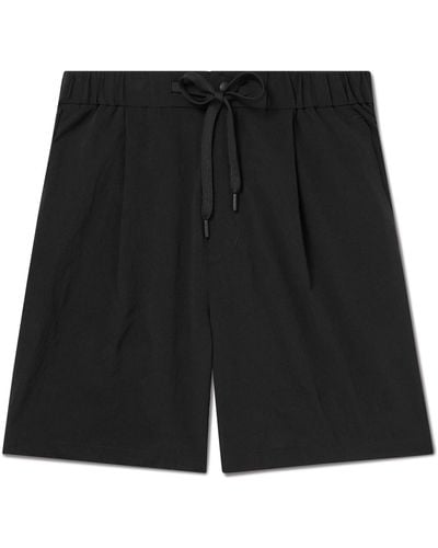 Snow Peak Wide-leg Shell Drawstring Shorts - Black