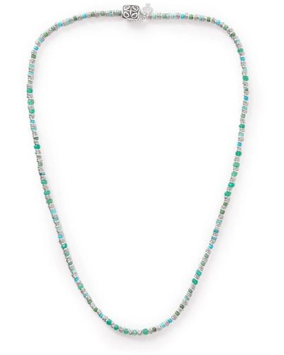 Peyote Bird Soho Silver Multi-stone Beaded Necklace - Blue