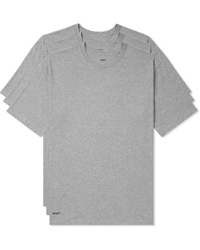 WTAPS Three-pack Logo-print Cotton-jersey T-shirt - Gray