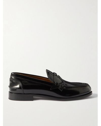 Christian Louboutin Patent-leather Penny Loafers - Black