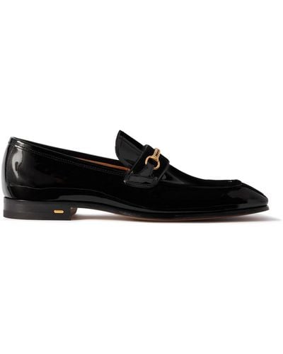 Tom Ford Bailey Embellished Patent-leather Penny Loafers - Black