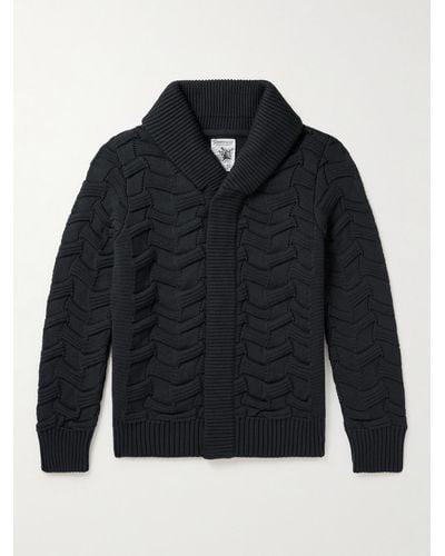 S.N.S. Herning Epigon-ii Cable-knit Wool Cardigan - Blue