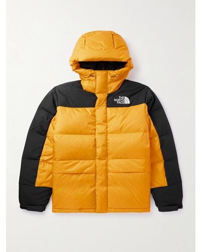 The North Face Himalayan Logo-embroidered Quilted Ripstop And Shell Down Hooded Jacket - Yellow