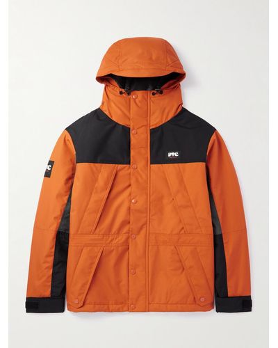 Pop Trading Co. Ftc Skateboarding Logo-appliquéd Colour-block Shell Hooded Jacket - Orange