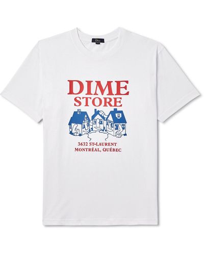 Dime Logo-print Cotton-jersey T-shirt - White