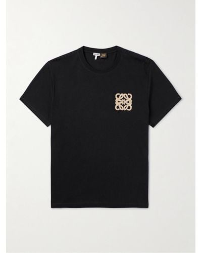 Loewe Paula's Ibiza T-Shirt aus Baumwoll-Jersey mit Logoapplikation - Schwarz