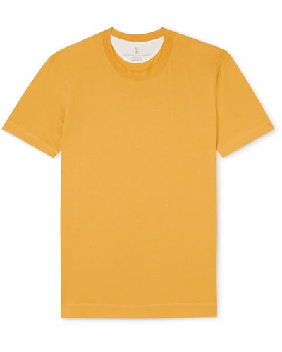 Brunello Cucinelli Slim-fit Cotton-jersey T-shirt - Yellow