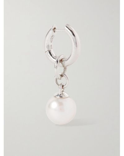 M. Cohen Tisha Convertible Sterling Silver Pearl Single Hoop Earring - White