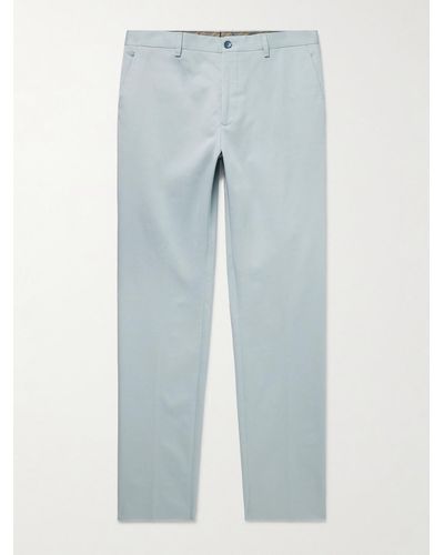 Etro Slim-fit Cotton-blend Gabardine Trousers - Blue