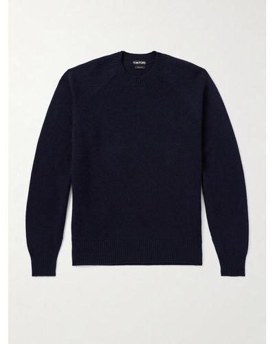Tom Ford Wool And Cashmere-blend Jumper - Blue