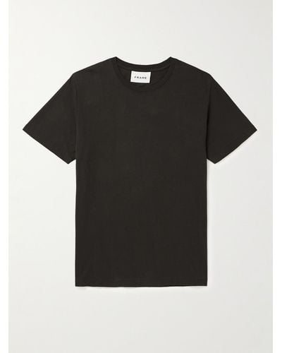 FRAME T-Shirt aus Baumwoll-Jersey - Schwarz