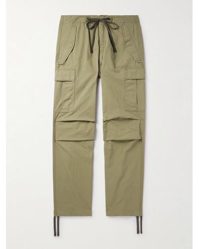 Tom Ford Pantaloni cargo a gamba dritta in twill di cotone con coulisse New Enzyme - Verde