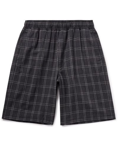 Our Legacy Straight-leg Checked Woven Shorts - Gray