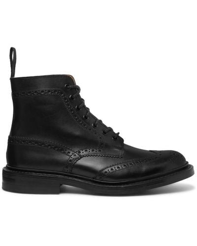 Tricker's Stow Full-grain Leather Brogue Boots - Black