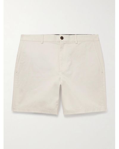 Club Monaco Baxter Slim-fit Cotton-blend Twill Shorts - Natural