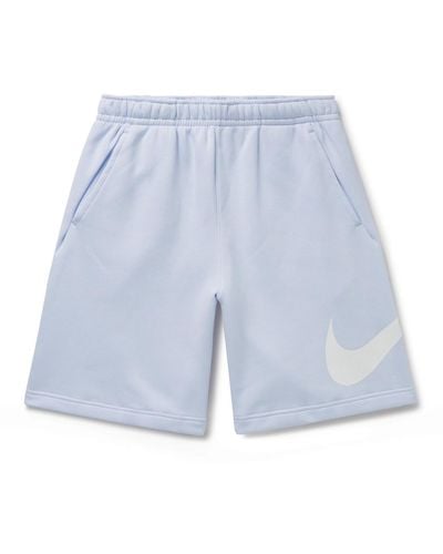 Nike Sportswear Club Straight-leg Cotton-blend Jersey Shorts - Blue