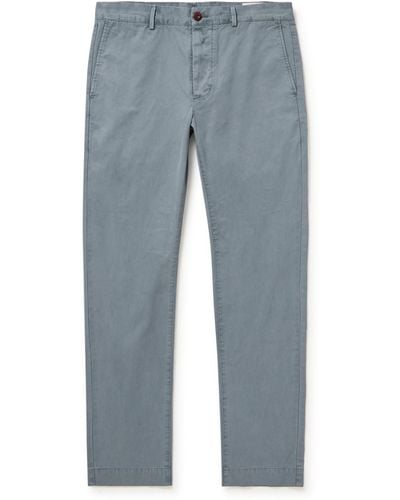 Sid Mashburn Straight-leg Garment-dyed Cotton-twill Chinos - Blue