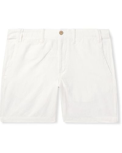 Polo Ralph Lauren Straight-leg Linen And Cotton-blend Shorts - White