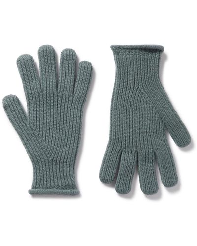 MR P. Ribbed Wool Gloves - Blue