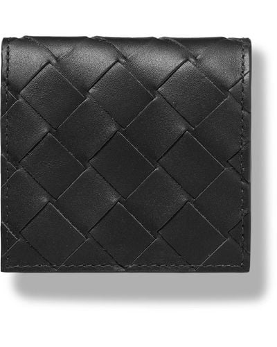 Bottega Veneta Intrecciato Leather Coin Wallet - Black