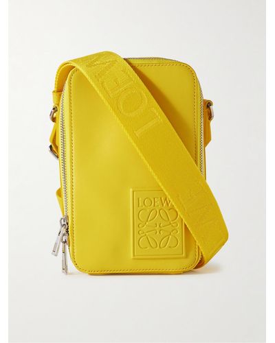 Loewe Umhängetasche aus Leder mit Logoprägung - Gelb
