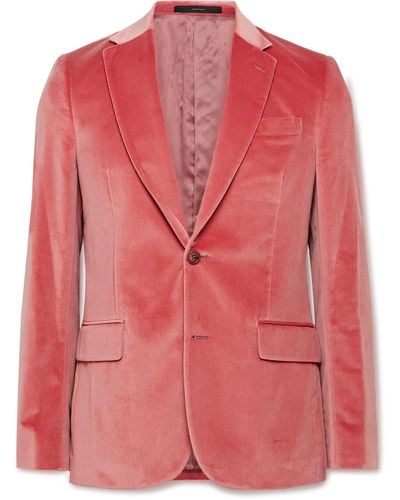 Paul Smith Slim-fit Cotton-velvet Tuxedo Jacket - Pink