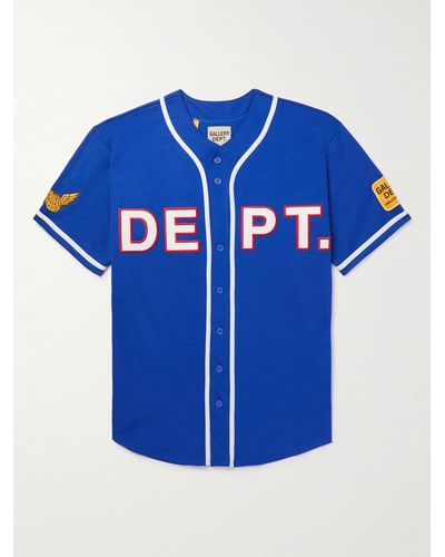 GALLERY DEPT. Echo Park Appliquéd Logo-print Mesh Shirt - Blue