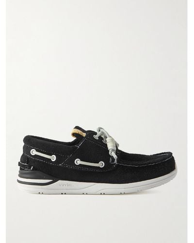 Visvim Hockney-folk Suede Boat Shoes - Black