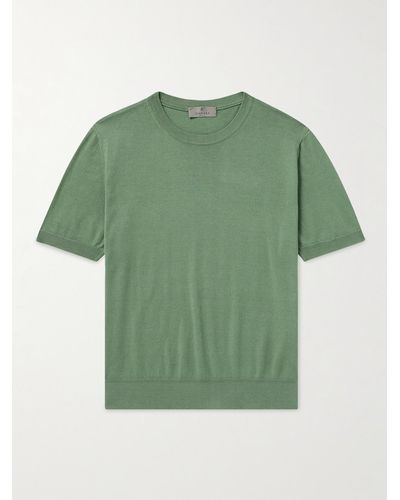 Canali T-shirt in misto cotone e seta - Verde