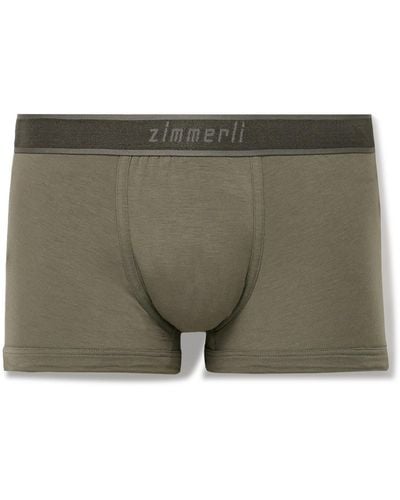 Zimmerli of Switzerland Stretch Tm Modal-blend Boxer Briefs - Green
