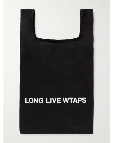 WTAPS Logo-print Cotton-canvas Tote Bag - Black
